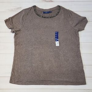 Apt. 9 Women's Embellished  Neckline Tee XL - New With Tags